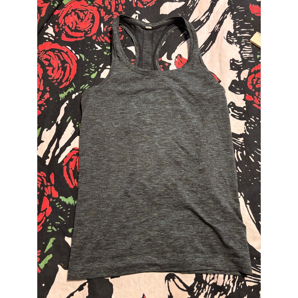Lululemon Swiftly Tech Racerback Tank Top Dark Gray Heathered Size 4